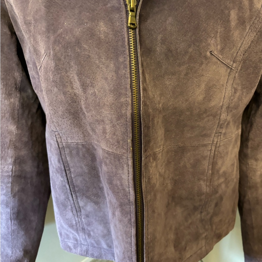 Y2K relativity Womens lavender suede jacket, large - Picture 3 of 7